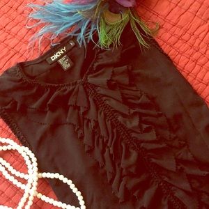 DKNY Sleeveless Tuxedo Top